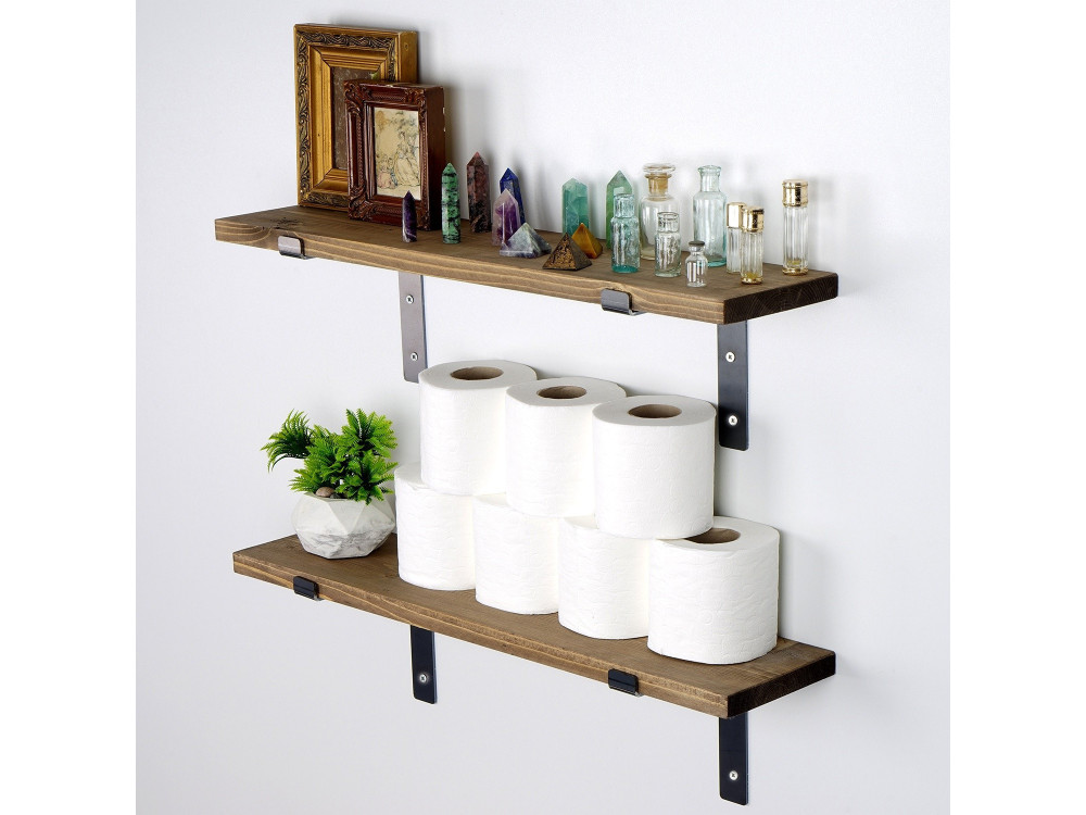 Set of 2 wooden wall shelves "Looby"...
