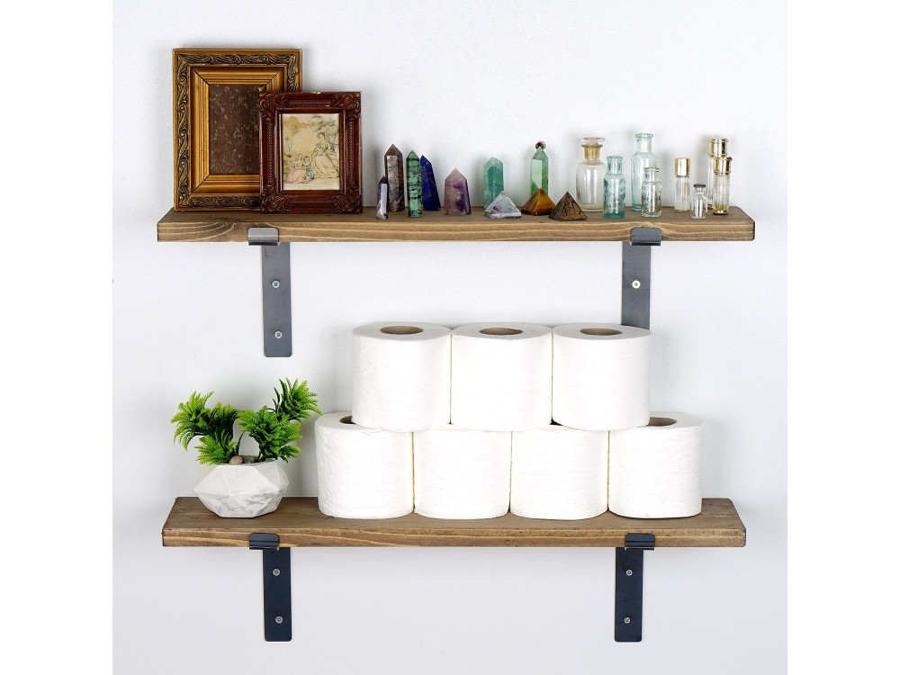 Set of 2 wooden wall shelves "Looby"...