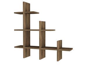 Juke" wooden wall shelf - 76 x 18 x 80 cm - Brown