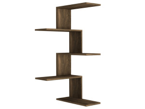 Caniko" wall-mounted wooden corner shelf - 51 x 29 x 109 cm - Brown