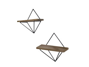 WR046" wooden wall shelves - 30 x 14 x 30 cm - Brown