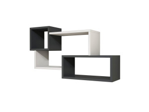 Afro" wooden wall shelf - 90 x 20 x 51 cm - Anthracite grey