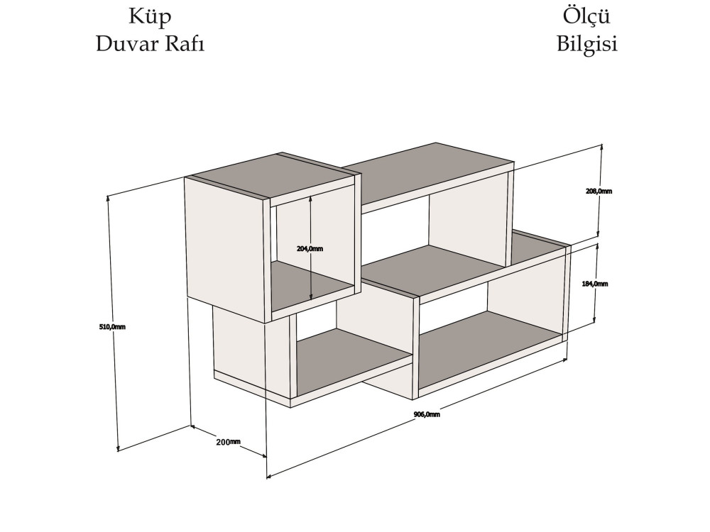 Afro" wooden wall shelf - 90 x 20 x...