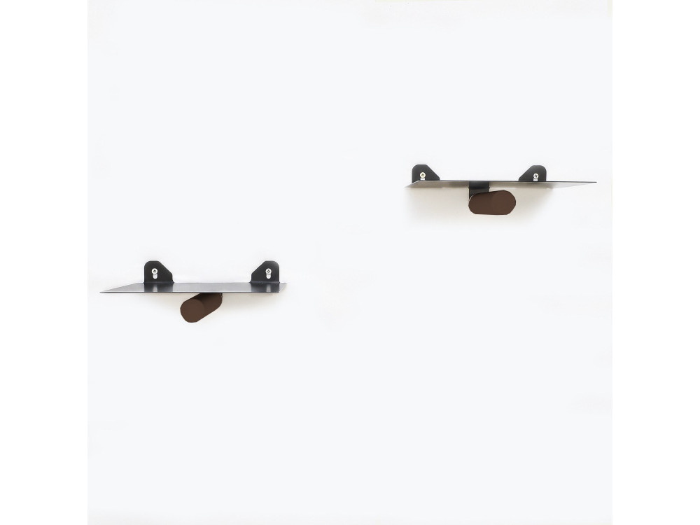 WR042" set of 2 metal wall shelves -...