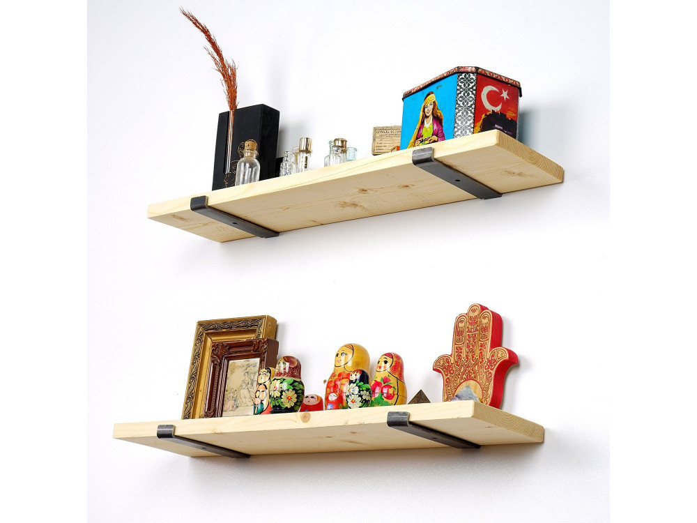 Set of 2 wooden wall shelves "LAM008"...