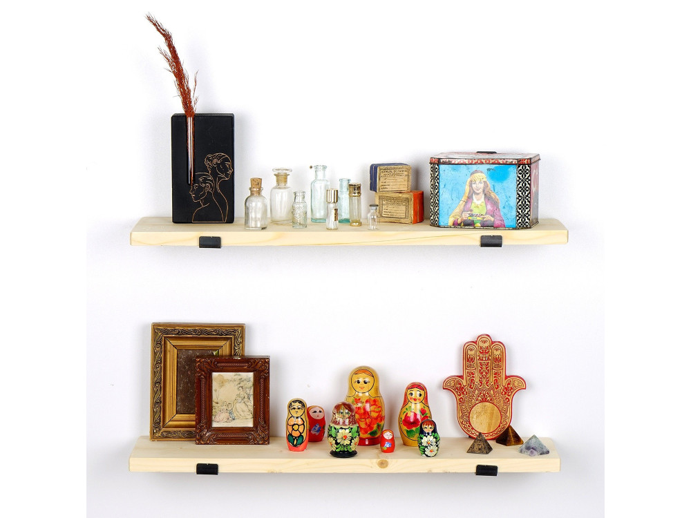 Set of 2 wooden wall shelves "LAM008"...