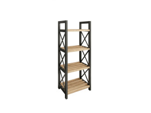 Mini" multifunctional wooden shelf - 23 x 18 x 64 cm - Black