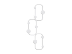 Lizzard" metal wall hook - 28 x 5 x 70 cm - White