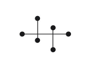 Dama" metal wall hook - 82 x 10 x 60 cm - Black