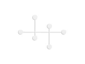 Dama" metal wall hook - 82 x 10 x 60 cm - White