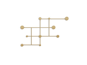 Fatara" metal wall hook - 112 x 10 x 64 cm - Gold