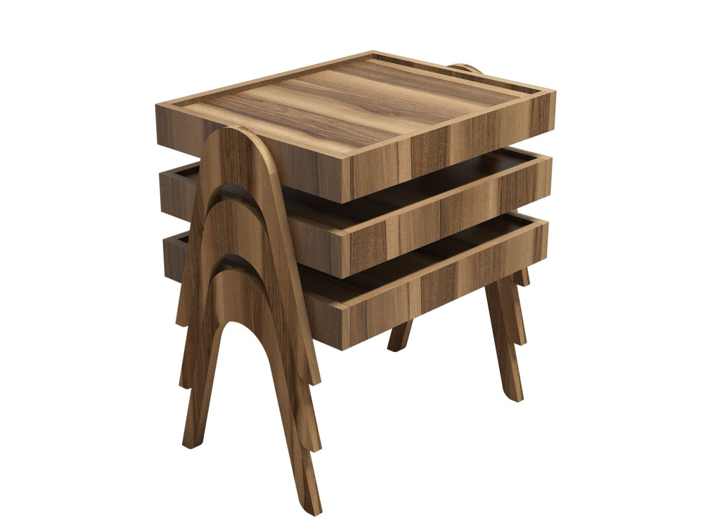 Set of 3 "Roma" wooden nesting tables...