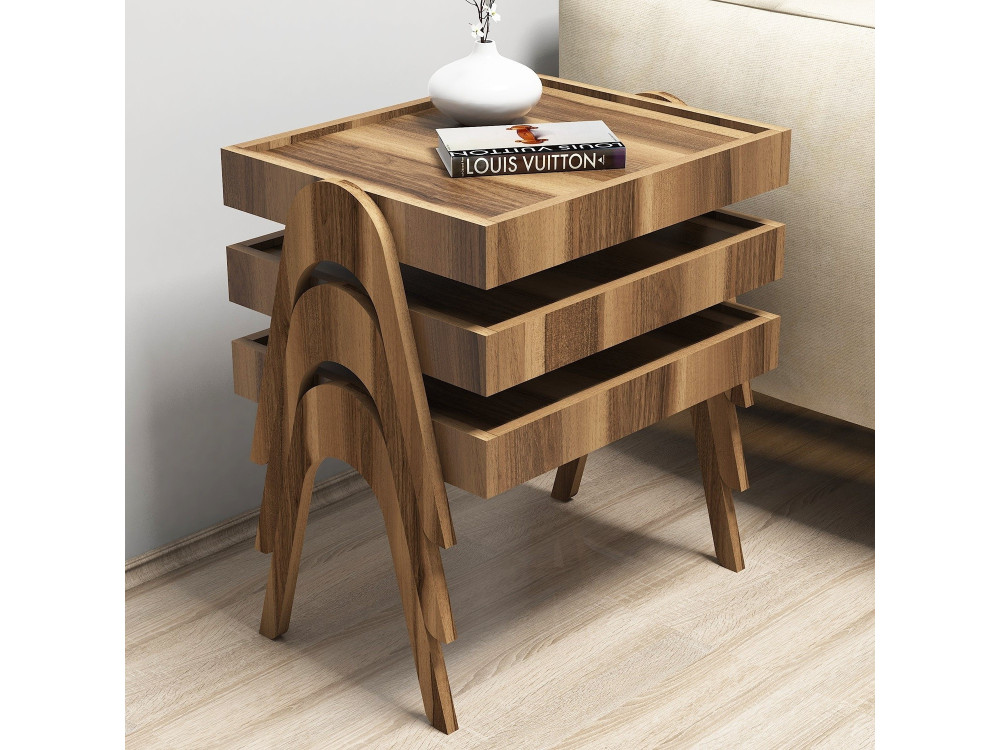 Set of 3 "Roma" wooden nesting tables...