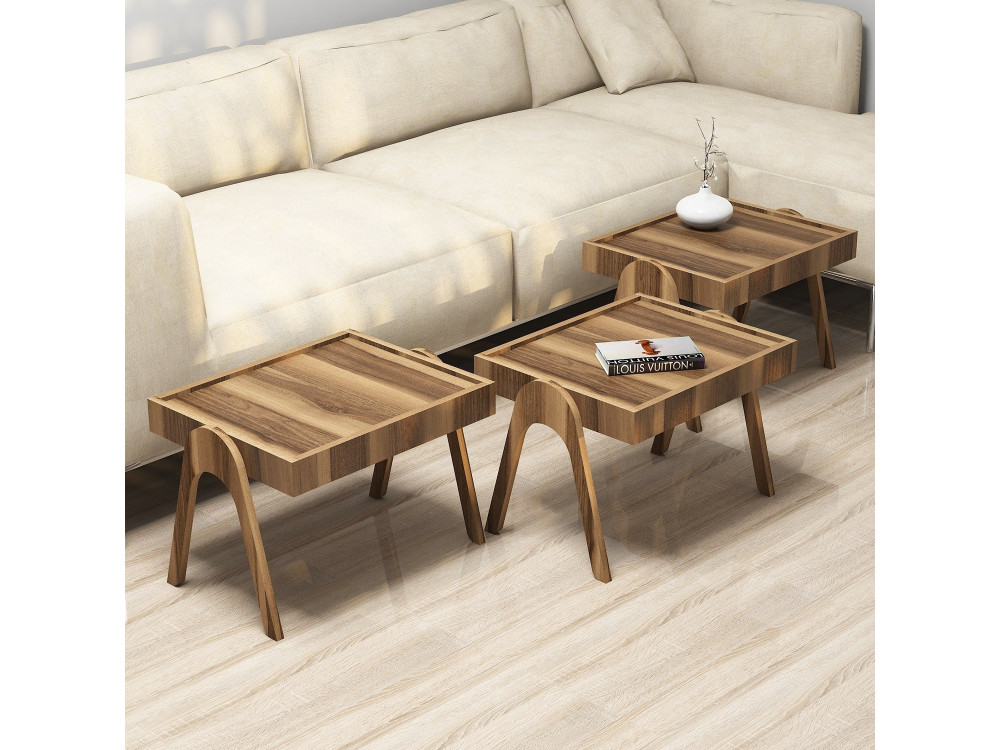 Set of 3 "Roma" wooden nesting tables...