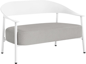 Céora" plastic and metal garden sofa - 2 seater - White