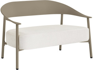 Céora" plastic and metal garden sofa - 2 seater - Taupe