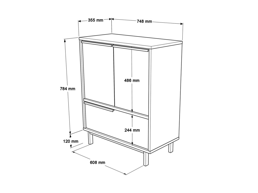 Calvin" wooden shoe cabinet - 74 x 35...