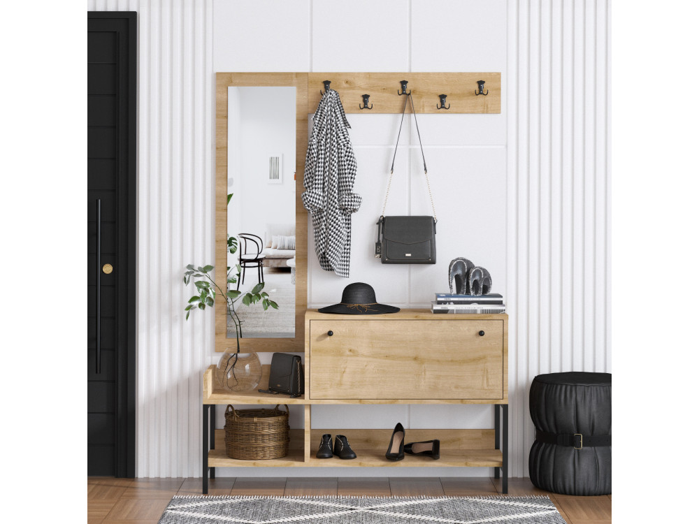 Nonso" wooden shoe cabinet with...