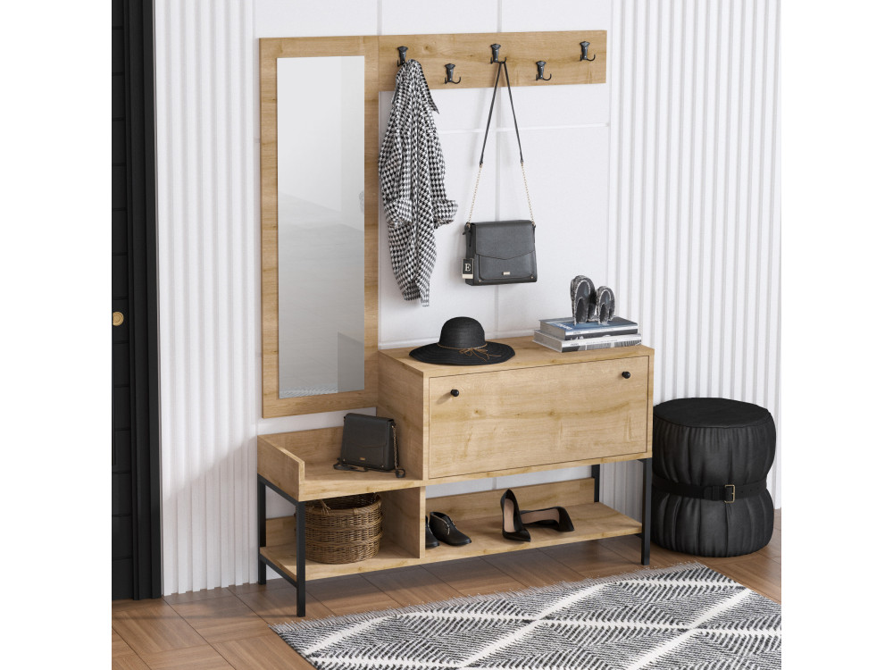 Nonso" wooden shoe cabinet with...