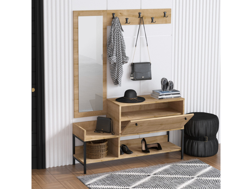 Nonso" wooden shoe cabinet with...