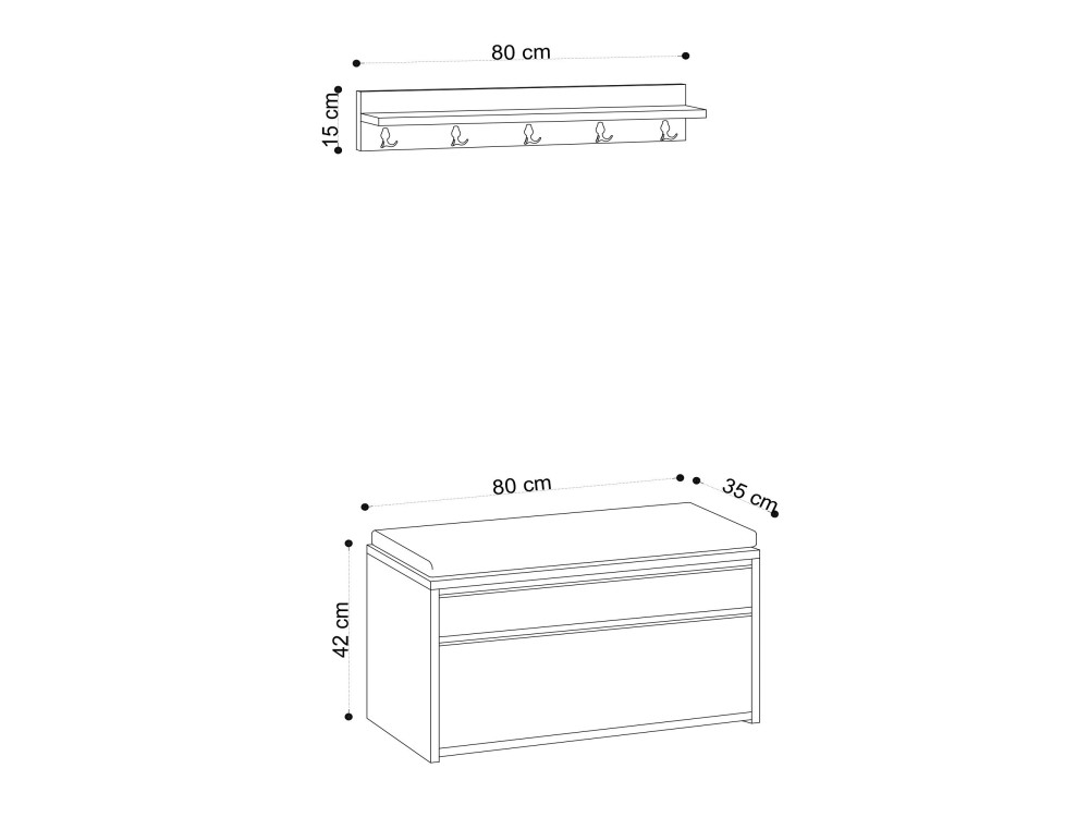 Boby" wooden shoe cabinet with bench...