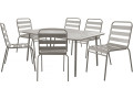 "Bilbao" metal garden furniture set - 6 seats - Terracotta - Taupe