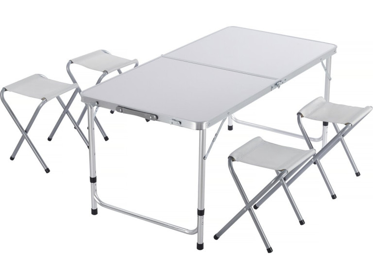 Set of camping table and 4 folding...