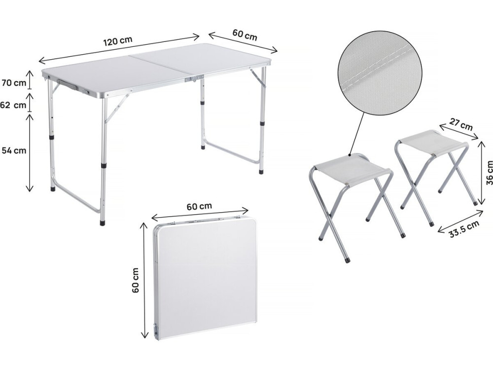 Set of camping table and 4 folding...