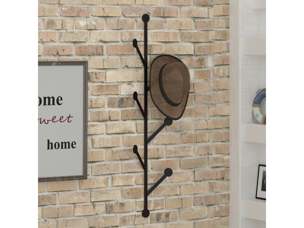 Ponpon" metal wall coat rack - 22 x 5...