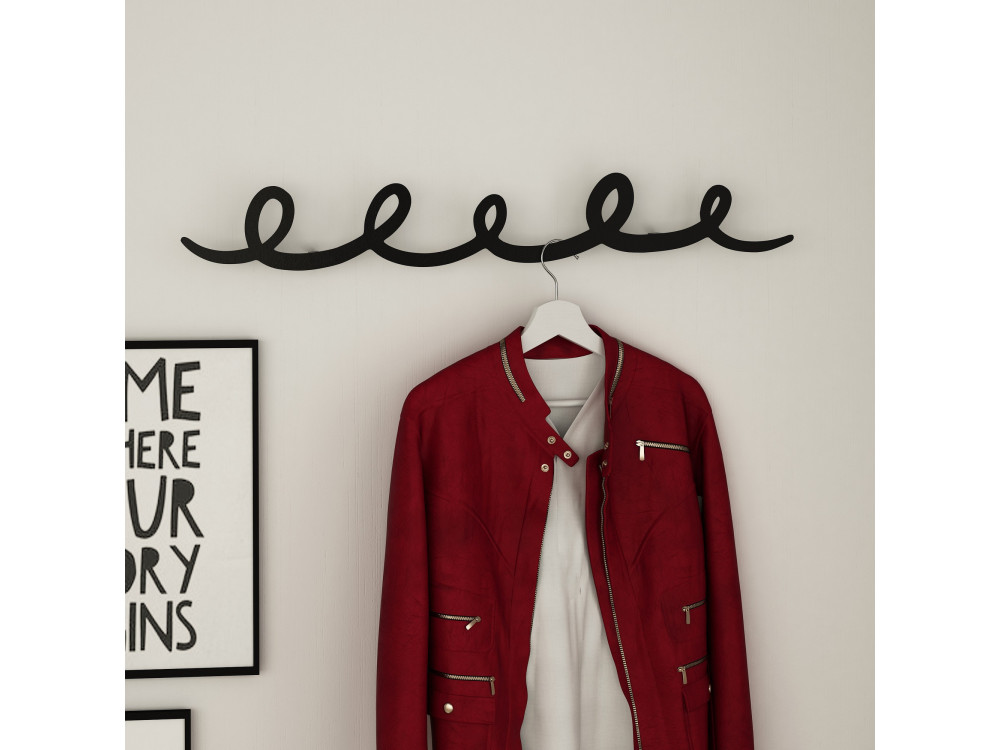 Sing" metal wall coat rack - 22 x 5 x...