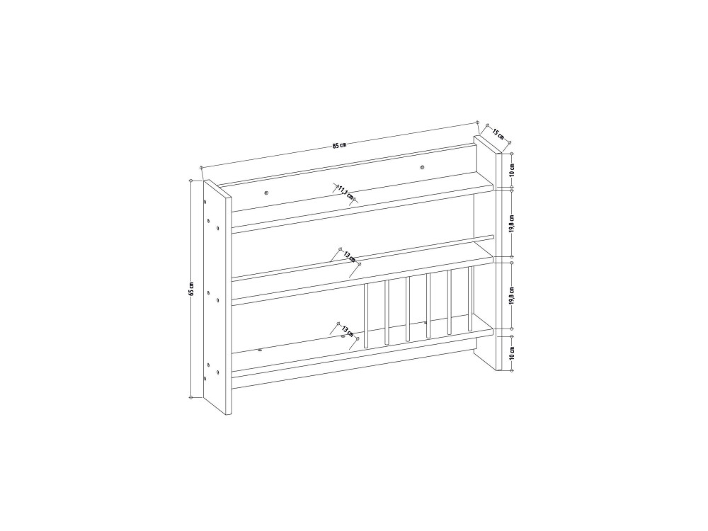 Kolin" wooden kitchen shelf - 85 x 13...