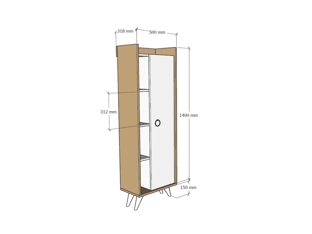 Ilgim" multi-purpose wooden cabinet -...