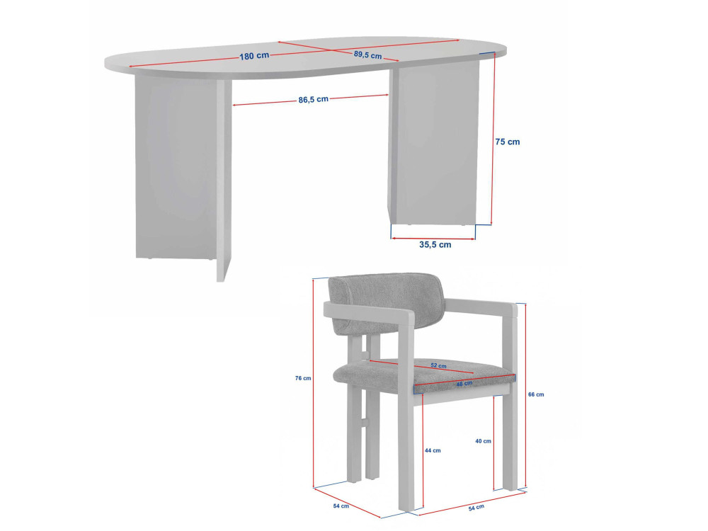 Parametre 2 180 x 90 x 75 cm Parametre 1 Noyer Milano