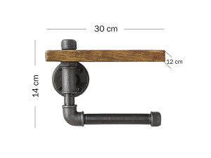 Boruraf021" wooden pipe rack - 30 x 12 x 14 cm - Brown