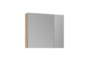 "Side 80" Bathroom Cabinet with Mirror - 79 x 16 x 66 cm - Oak