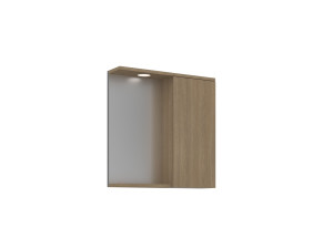 "Purus 65" Bathroom Cabinet with Mirror - 63 x 18 x 68 cm - Sonomo Oak