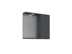 "Purus 80" Bathroom Cabinet with Mirror - 75 x 18 x 68 cm - Matte Anthracite