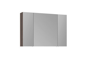 "Side 100" Bathroom Cabinet with Mirror - 100 x 16 x 66 cm - Dark Walnut