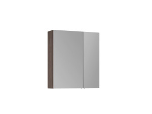 "Side 60" Bathroom Cabinet with Mirror - 60 x 16 x 66 cm - Dark Walnut