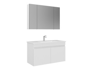 "Tivoli 100" Vanity Set with Mirror (2-Piece) - 100 x 45 x 66 cm - Matte White