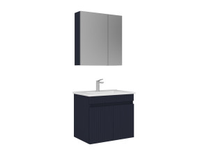 "Tivoli 65" Vanity Set with Mirror (2-Piece) - 65 x 45 x 57 cm - Matte Navy Blue