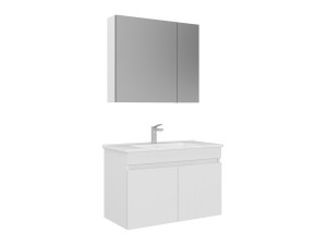 "Tivoli 85" Vanity Set with Mirror (2-Piece) - 85 x 45 x 57 cm - Matte White