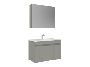 "Tivoli 85" Vanity Set with Mirror (2-Piece) - 85 x 45 x 57 cm - Matte Cashmere