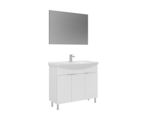 "Purus 100" Vanity Set with Mirror (2-Piece) - 100 x 50 x 83 cm - White