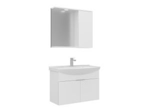 "Purus 80" Vanity Set with Mirror (2-Piece) - 80 x 50 x 58 cm - White