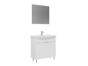 "Purus 80" Vanity Set with Mirror (2-Piece) - 80 x 50 x 83 cm - White