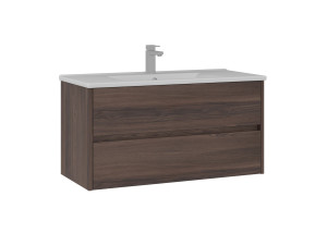"Side 100 v3" Vanity Cabinet - 100 x 45 x 52 cm - Dark Walnut