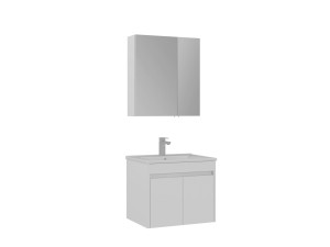 "Side 65 v2" Vanity Set with Mirror (2-Piece) - 65 x 45 x 52 cm - Matte White