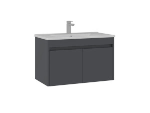 "Side 85 v2" Vanity Cabinet - 85 x 45 x 52 cm - Matte Anthracite