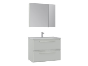 "Nuvola 80 v2" Vanity Set with Mirror (2-Piece) - 80 x 50 x 62 cm - Cashmere